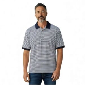 HOUSE OF CARRINGTON LEGEND Mens Polo Shirt in Navy and White Size Large golf top